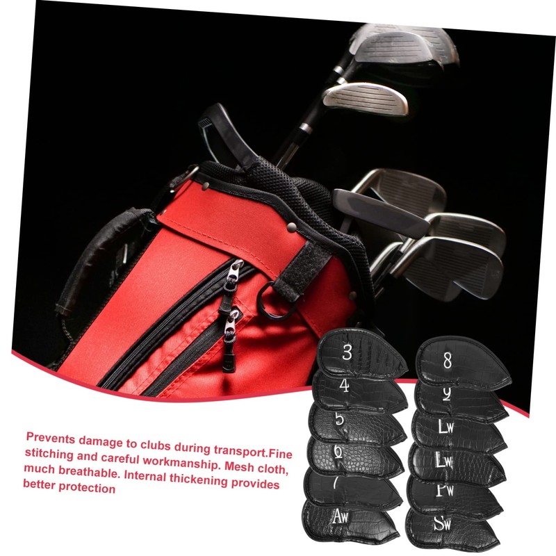 Totority 1set Pu Golf Club Covers Crocodile Pattern Protective Headcovers