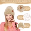 Womens Winter Beanie Hats Scarf Touchscreen Gloves Set Imitation Mink