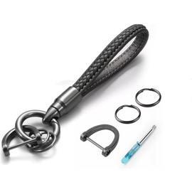 Llavero para Hombres y Mujeres, Llaveros de Piel con Desarmador Llavero Automóvil, Organizador de Llavero Resistente con Anillo D Antipérdida de Coches Llaves, Carteras, Vaqueros Decoración