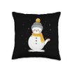 Funny Snowman Cat Throw Pillow