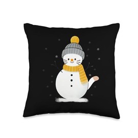 Funny Snowman Cat Throw Pillow