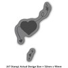 'Black Hearts and Arrows' Rubber Stamp - Unmounted Design for