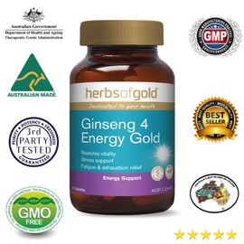 Herbs of Gold Ginseng 4 Energy Gold 60 Tablets, 60 count
