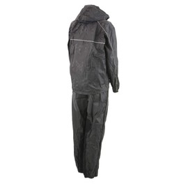 NexGen SH2342 Women's Black Water Resistant Rain Suit with Reflective Butterflies - Large