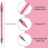 FRYSMU 4pcs Nail Rhinestone Dotting Crayon, Dual-Ended Wax Pen Rhinestone