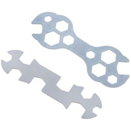 AYLIFU 2 PCS Multi-Hole Bicycle Wrench Steel Galvanized Mountain Bike Wrench Multi-Functional Bike Repair Tool