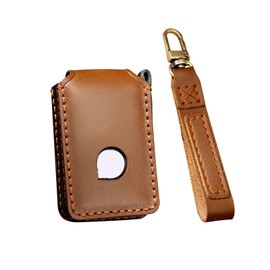 HIBEYO Smart Car Key Case Fits Volvo Protective Key Case Fits Volvo XC90,XC70,S60,S80,S90,C30,V70,V90 Cowhide Key Fob Remote Key Case-A Brown