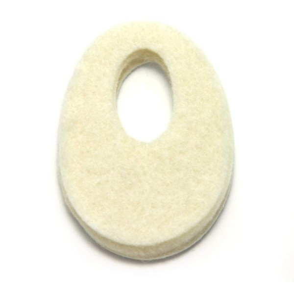 Oval Shaped Felt Callus Protective Pads - Adhesive Foot Pads That Surround Calluses from Rubbing On Shoes - 1/8" - 25 Pack
