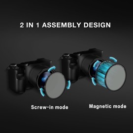 H&Y EVO Series CPL Filter Kit 82mm Polarizing Filter Circular Polarizer Filter Screw in Mode and Magnetic Mode 2 in 1 Lens Filter with Magnetic Adapter Ring
