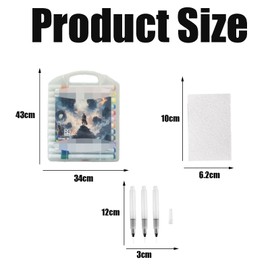 37PCS Magic 3D Foam Texture Painting Kit, Magic Puffy Paint, Magic Puffy Art Set with 10 White Square Sponge Sheets, 3 Water Brushes, 24-Color Markers, Ideal for Painting, DIY, and Family Activities