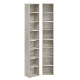 IRONCK Tall Narrow Bookshelf 8 Tiers 71in Set of 2, Compact Corner Bookcase, Easy to Match for Living Room, Office, Study, Bedroom