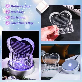 YWHL Gifts for Mom from Daughter, Mothers Day Gifts for Mom Unique, Mom Birthday Gifts from Daughter, Crystal Heart Keepsake Present for Mother on Christmas Thanksgiving
