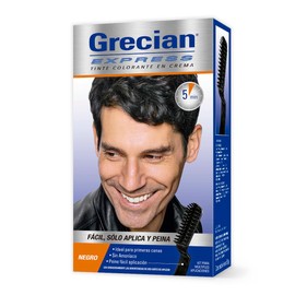 Grecian Express Tinte Colorante Para Hombre En Crema, Sin Amoníaco, Color Negro, Fácil Aplicación, 80 g                                               