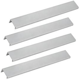 LC LICTOP 9.84 Inch Silver Finger Pulls for Cabinet 4Pcs, 7.56 Inch Hole Spacing, Aluminum Alloy Edge Pulls Furniture Handle, Back Mount Concealed Handles for Cupboard, Drawer, Dresser, Wardrobe