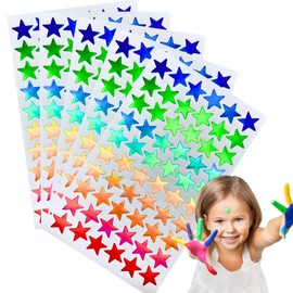 600 Pegatinas Holograficas Metalicas Brillantes de Estrellas Premio Estudiantes Calcomanias Adhesivas Recompensa Niños Suministros para El Hogar La Escuela Autoadhesivas (Multicolor)