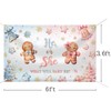 MEHOFOND Winter Gender Reveal Backdrop Banner, Christmas Gingerbread He or