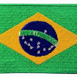 Brazil Flag Crest Brazilian Stick Applique Embroidered Iron On/Sew On Patch
