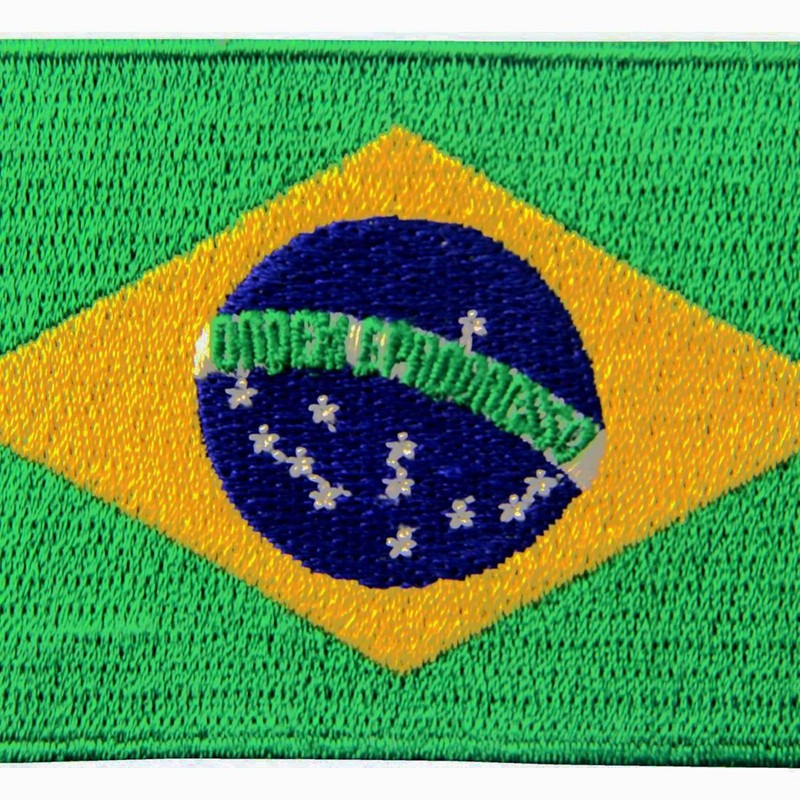Brazil Flag Crest Brazilian Stick Applique Embroidered Iron On/Sew On
