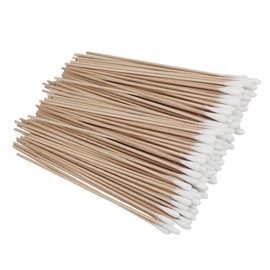 IWOWHERO 6 Packs Pet Cleaning Swabs Single Head Cotton Swabs with Sturdy Wooden Sticks for Safe Ear Cleaning Cotton Tipped Applicators for Pet Hygiene