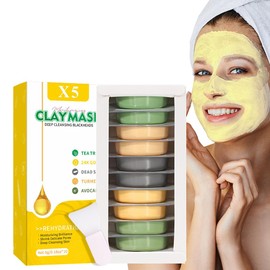 LFuTPm Clay Mask Set 10 Pods - 24K Gold, Avocado, Dead Sea, Turmeric, Tea Tree | Deep Cleansing, Blackhead Removal, Exfoliating, Hydrating | For All Skin Types
