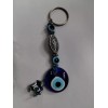 EVIL EYE BLUE GLASS ROUND KEYCHAIN 5" L X 1"