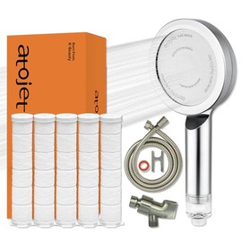 Ducha de filtro premium arraigada en la cultura de belleza de lujo de Corea, filtros de carbono puro para una piel más suave y un cabello más suave, f
