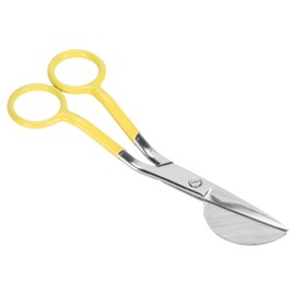 6 Inch Duckbill Scissors Stainless Steel Blades Duckbill Applique Scissors Ergonomic Sewing Scissors Fabric Shears for Cutting Clothes Tailor Yellow