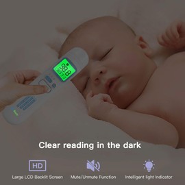 Infrared Thermometer for Adults,Forehead and Ear LED Display for Fever Baby Kids Surface and Room