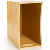 TOPZEA Bamboo Waste Basket, Rectangular Narrow Trash Can with Handle