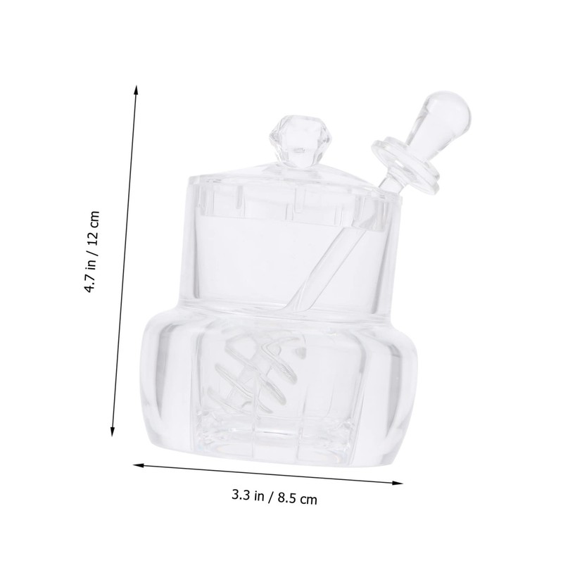 SHOWERORO 1set Acrylic Honey Pot Lid and Dipper Convenient Syrup