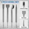 Syizyen 17pcs SDS Plus Concrete Masonry Drill Bits and Chisels