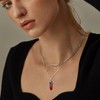 ChicSilver 925 Silver Gemstone Necklace for Women Girls Hexagon Prism
