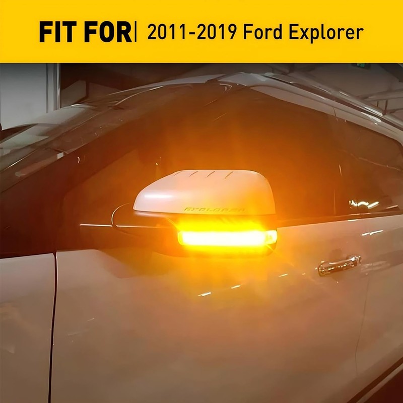 GearUp Sequential Dynamic Mirror Turn Signal Lights for Ford Explorer