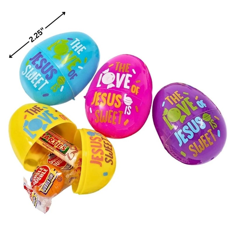 Jesus is Sweet Candy-Filled Plastic Easter Eggs - 24 Pieces