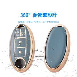 [Unhoke] Serena Key Case for C27 C26 Nissan Note Aura e13 e12 X-Trail t32 t31 March Skyline Cube Days Elgrand Diana Leaf Delica Mini Smart Key Cover Key Holder Fashionable, blue