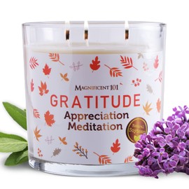 Magnificent 101 Long-Lasting Abundance Smudge Aromatherapy Candle | 14 Oz - 56-Hour Burn | Made of 100% Soy Wax, Sage Herbs | Ideal for House Energy Cleansing & Manifestation
