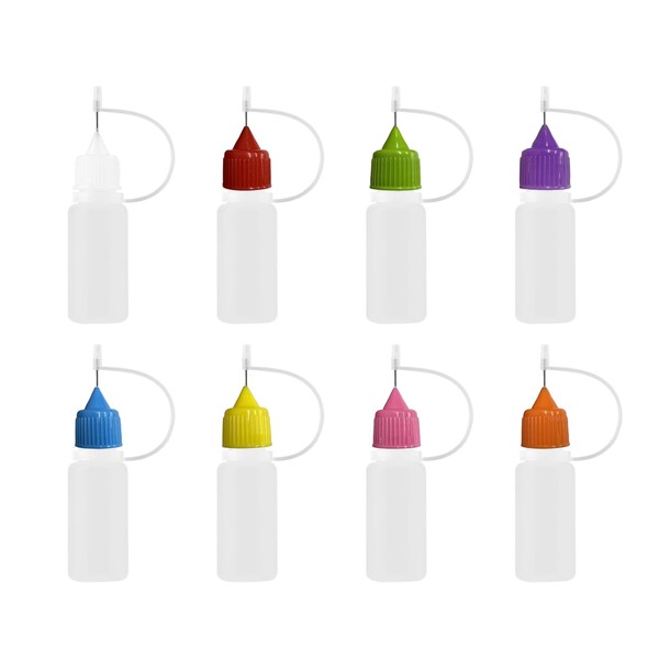 LIANRISES 8pcs 10ml Glue Bottle Needle Tip, Applicator Bottles With