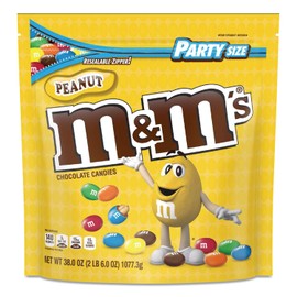 M&M'S M & M's 55116 Milk Chocolate Candies, Milk Chocolate and Peanuts, 38 oz Bag