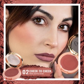 Oulac Blush Powder Matt Blush Super Fine Powder & Gentle Application Natural Makeup Vegan & Cruelty Free Suitable for Various Skin Types 4.8g 02 Cheek to Cheek