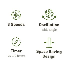 Generic Holmes HTF3131-BTU Oscillating Tower Fan with 3 Speed Settings 31 Inch Black