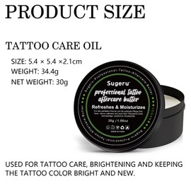 Sugeru® Tattoo Butter - Daily Care & Aftercare for Tattoos, Tattoo Care, Tattoo Aftercare Butter, Natural Moisturising Cream to Protect the Skin After Tattooing (30, g)