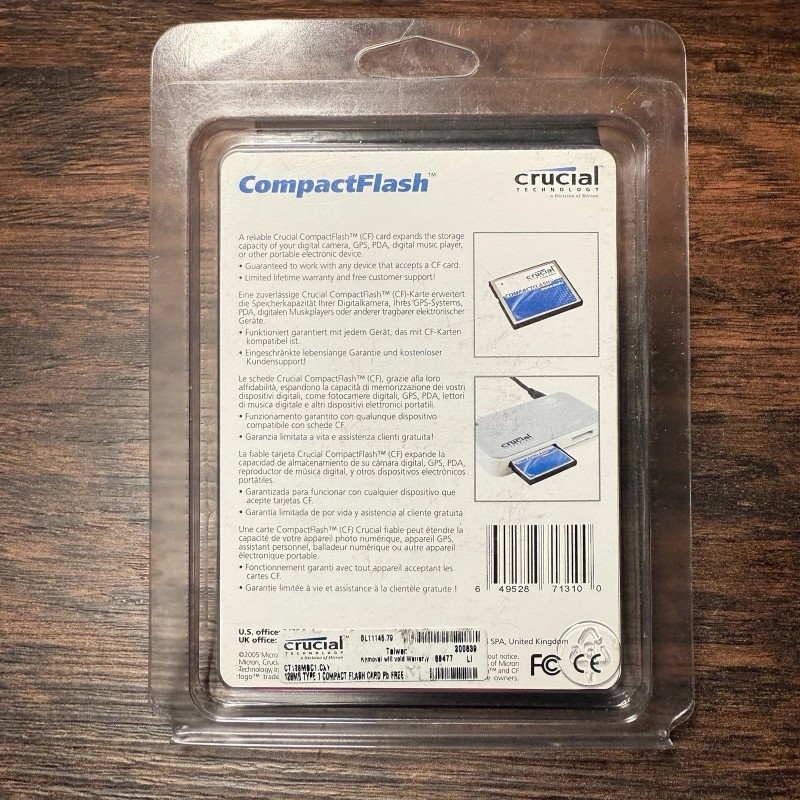 Crucial 128MB Compact Flash CF Card New CT128MBC1.CXY