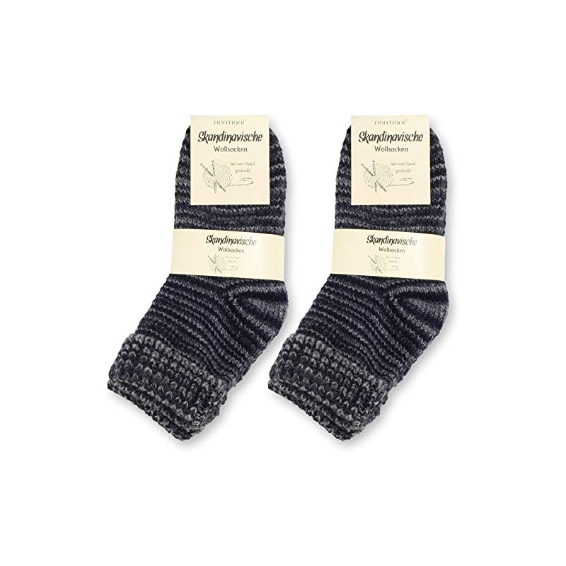 normani Scandinavian Style Wool Socks Hand-Knitted Look, With Cuff For