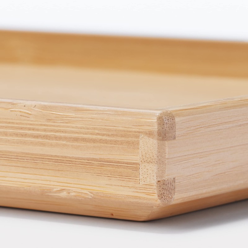 MUJI Overlapping Bamboo Rectangular Storage Boxes, Storage Items, Half Lid,