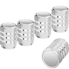 Ruayia Valve Caps Car 5 Pieces, Car Valve Cap Aluminium Metal with Seal for Stable Tyre Pressure, Car Valve Cap Valve Cover Tyre Valve Caps Car SUV Motorcycle – Sliver