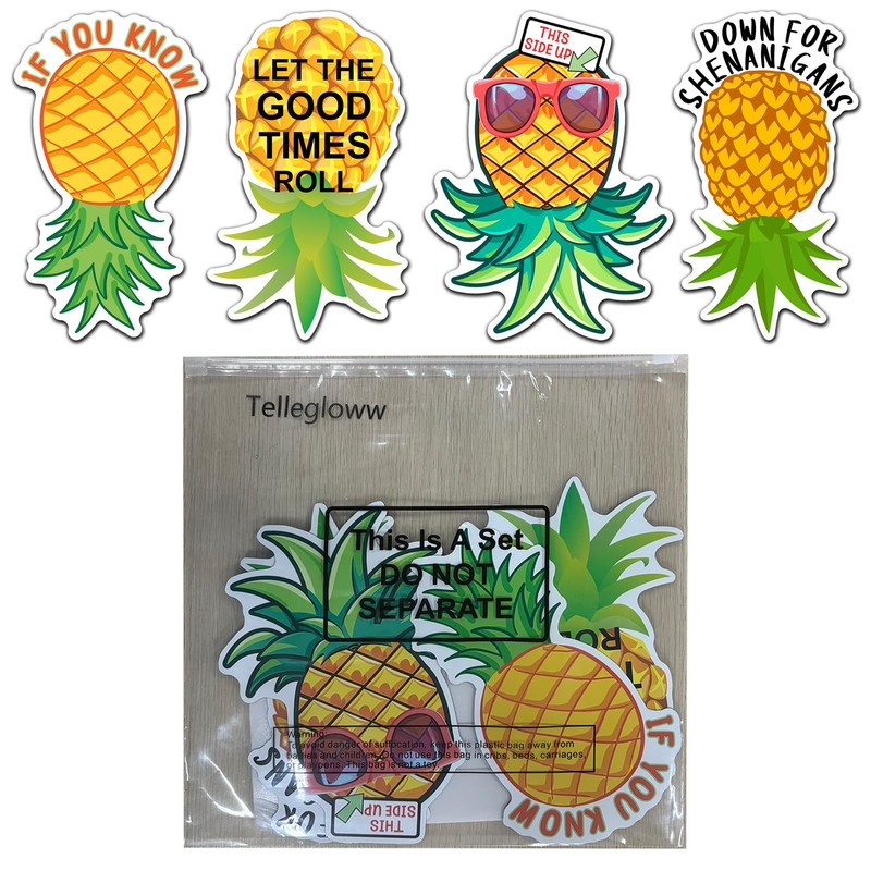 Tellegloww 4 Pcs Large Pineapple Cruise Door Decorations Thicken Car