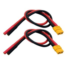 2Pcs XT60 Female to 4mm Banana Bullet Female Connector Adapter Cable 12awg 30cm for iSDT Charger