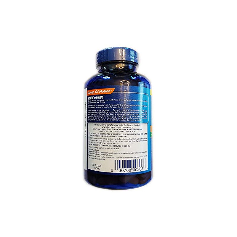 Osteo Flex Triple Fuerza Cúrcuma 200 Tabletas Glucosamina Hci Curcumina