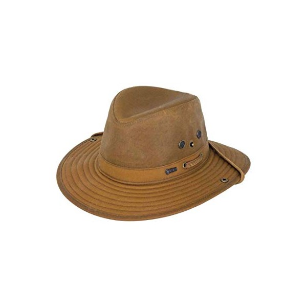 Outback Trading Company Standard 1497 River Guide UPF 50 Waterproof Breathable Outdoor Cotton Oilskin Hat, Field Tan, X-Large