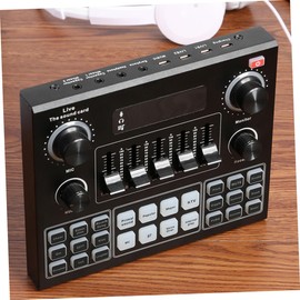 FUNOMOCYA V9 Live Sound Card Phone Microphone Wireless Voice Changer Audio Mixer for Phone Laptop Handset